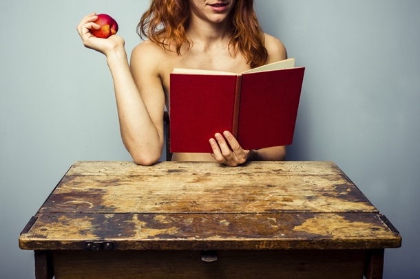 Naked Woman Reading a Book